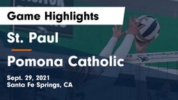 St. Paul  vs Pomona Catholic  Game Highlights - Sept. 29, 2021