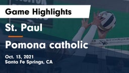 St. Paul  vs Pomona catholic Game Highlights - Oct. 13, 2021