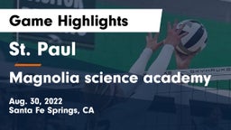St. Paul  vs Magnolia science academy Game Highlights - Aug. 30, 2022