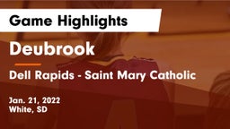 Deubrook  vs Dell Rapids - Saint Mary Catholic  Game Highlights - Jan. 21, 2022