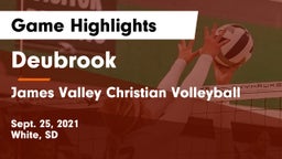Deubrook  vs James Valley Christian Volleyball Game Highlights - Sept. 25, 2021