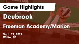 Deubrook  vs Freeman Academy/Marion Game Highlights - Sept. 24, 2022