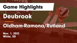 Deubrook  vs Oldham-Ramona/Rutland  Game Highlights - Nov. 1, 2022