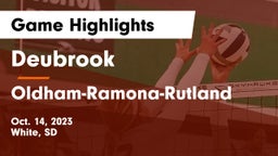 Deubrook  vs Oldham-Ramona-Rutland  Game Highlights - Oct. 14, 2023