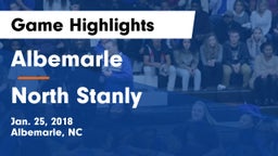 Albemarle  vs North Stanly Game Highlights - Jan. 25, 2018