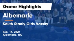 Albemarle  vs South Stanly Girls Varsity Game Highlights - Feb. 14, 2020