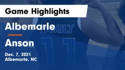 Albemarle  vs Anson  Game Highlights - Dec. 7, 2021