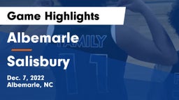 Albemarle  vs Salisbury  Game Highlights - Dec. 7, 2022