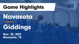 Navasota  vs Giddings  Game Highlights - Nov. 28, 2023