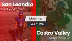 Matchup: San Leandro High vs. Castro Valley  2016