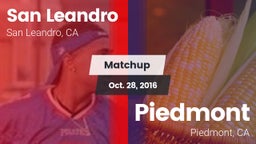 Matchup: San Leandro High vs. Piedmont  2016