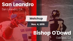 Matchup: San Leandro High vs. Bishop O'Dowd  2016