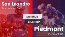 Matchup: San Leandro High vs. Piedmont  2017