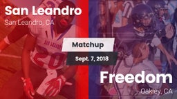 Matchup: San Leandro High vs. Freedom  2018