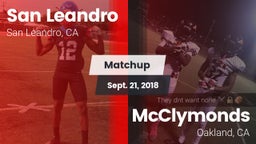 Matchup: San Leandro High vs. McClymonds  2018