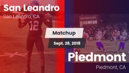 Matchup: San Leandro High vs. Piedmont  2018