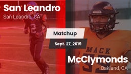 Matchup: San Leandro High vs. McClymonds  2019