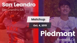 Matchup: San Leandro High vs. Piedmont  2019