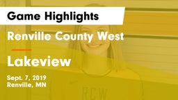 Renville County West  vs Lakeview  Game Highlights - Sept. 7, 2019