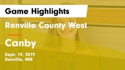 Renville County West  vs Canby  Game Highlights - Sept. 19, 2019