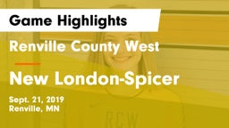 Renville County West  vs New London-Spicer  Game Highlights - Sept. 21, 2019
