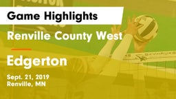Renville County West  vs Edgerton Game Highlights - Sept. 21, 2019