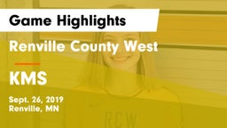 Renville County West  vs KMS Game Highlights - Sept. 26, 2019