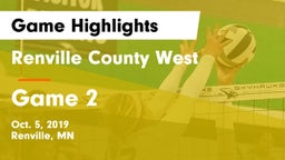 Renville County West  vs Game 2 Game Highlights - Oct. 5, 2019
