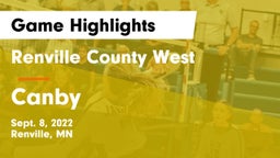 Renville County West  vs Canby Game Highlights - Sept. 8, 2022