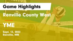 Renville County West  vs YME Game Highlights - Sept. 13, 2022