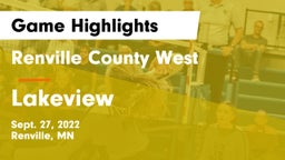 Renville County West  vs Lakeview  Game Highlights - Sept. 27, 2022