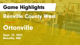 Renville County West  vs Ortonville Game Highlights - Sept. 22, 2022