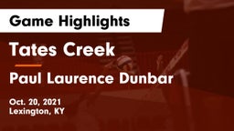 Tates Creek  vs Paul Laurence Dunbar  Game Highlights - Oct. 20, 2021
