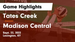 Tates Creek  vs Madison Central  Game Highlights - Sept. 22, 2022