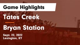 Tates Creek  vs Bryan Station  Game Highlights - Sept. 22, 2022