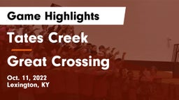 Tates Creek  vs Great Crossing  Game Highlights - Oct. 11, 2022