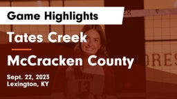 Tates Creek  vs McCracken County  Game Highlights - Sept. 22, 2023