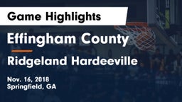 Effingham County  vs Ridgeland Hardeeville Game Highlights - Nov. 16, 2018