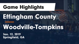 Effingham County  vs Woodville-Tompkins  Game Highlights - Jan. 12, 2019