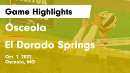 Osceola  vs El Dorado Springs  Game Highlights - Oct. 1, 2022