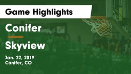Conifer  vs Skyview  Game Highlights - Jan. 22, 2019