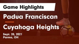 Padua Franciscan  vs Cuyahoga Heights  Game Highlights - Sept. 20, 2021