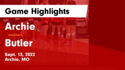 Archie  vs Butler Game Highlights - Sept. 13, 2022