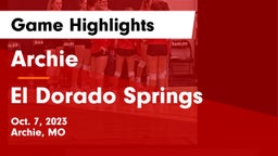 Archie  vs El Dorado Springs  Game Highlights - Oct. 7, 2023