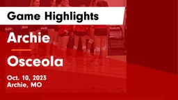 Archie  vs Osceola  Game Highlights - Oct. 10, 2023