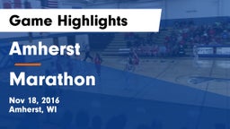 Amherst  vs Marathon  Game Highlights - Nov 18, 2016