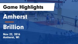 Amherst  vs Brillion  Game Highlights - Nov 22, 2016
