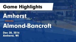 Amherst  vs Almond-Bancroft  Game Highlights - Dec 28, 2016