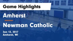 Amherst  vs Newman Catholic  Game Highlights - Jan 13, 2017