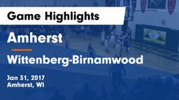 Amherst  vs Wittenberg-Birnamwood  Game Highlights - Jan 31, 2017